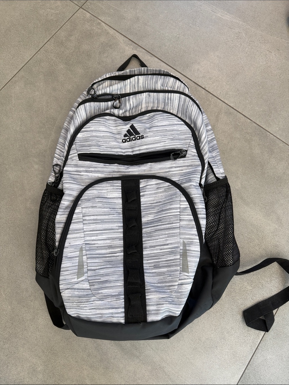 adidas Gray & Black Striped Men's Backpack
